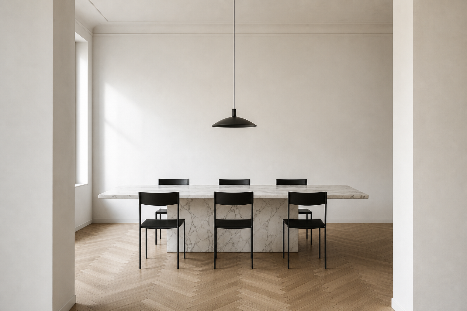 Sala da pranzo minimalista